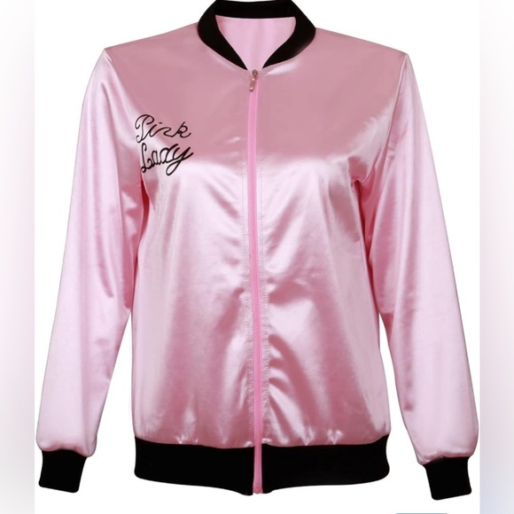 Jackets & Blazers - 1950s Pink Satin Jacket for Women Halloween Costume XL